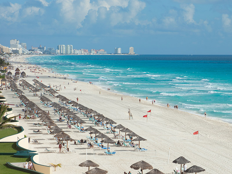 Praia para curtir muito em Cancún