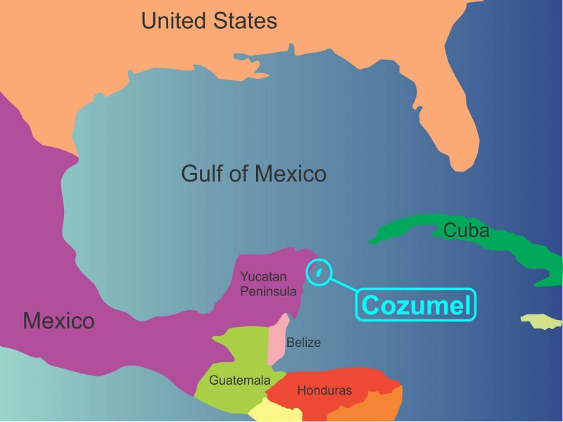 Ilha de Cozumel - Mapa