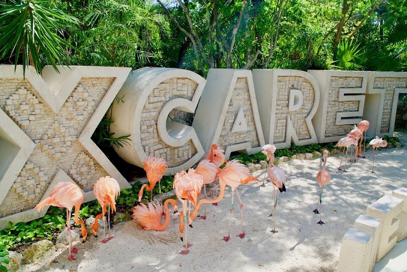 Placa do Parque Xcaret nas proximidades de Cancún