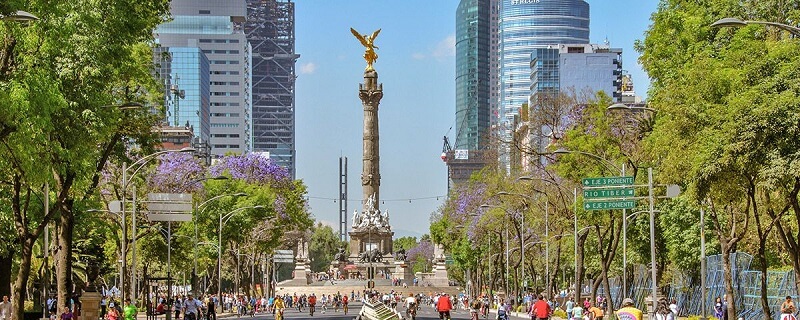 Avenida Paseo de La Reforma para um roteiro de viagem na Cidade do México
