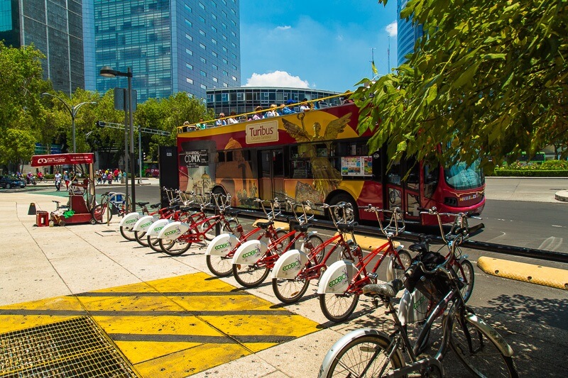 Andar de bicicleta na Cidade do México