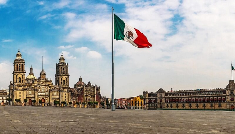 Praça Zócalo na Cidade do México
