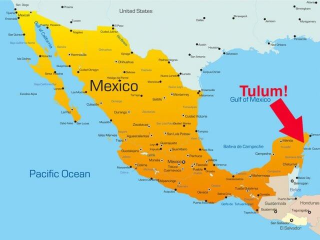 Mapa turístico de Tulum