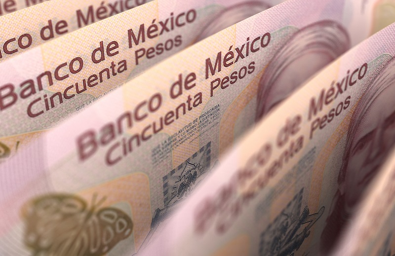 Pesos mexicanos em espécie