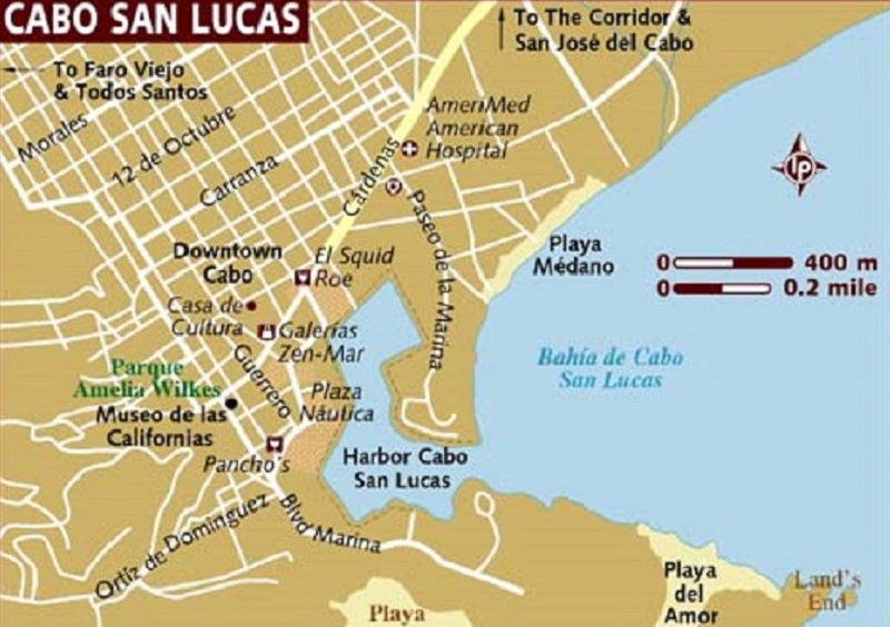 Mapa da cidade Cabo San Lucas em Los Cabos