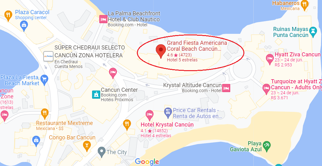 Grand Fiesta Americana Coral Beach Cancún: Mapa