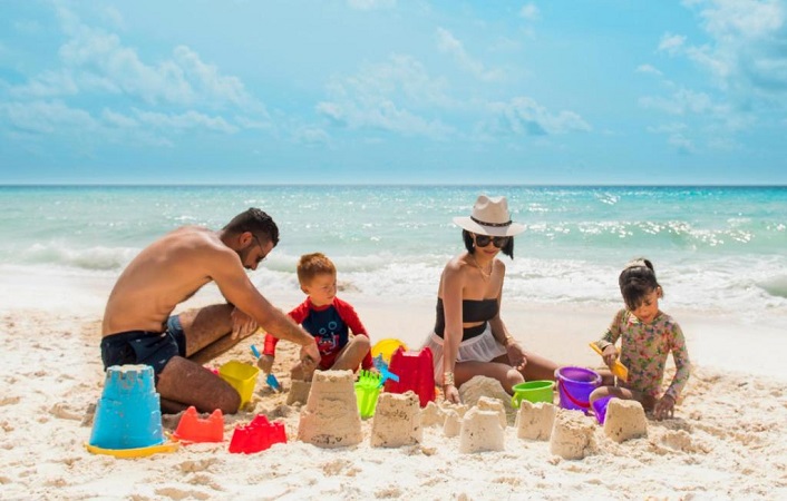 Família curtindo férias em Cancún