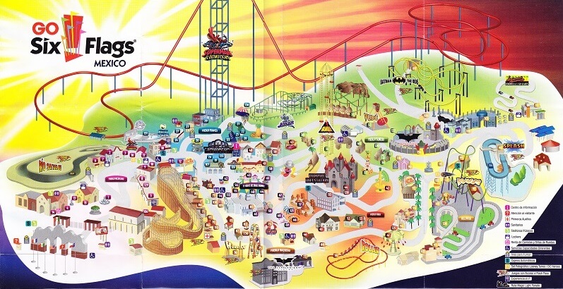 Mapa do Parque Six Flags Mexico
